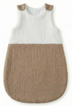 Sac de dormit din muselina, fara umplutura, bulinute metalice, bej