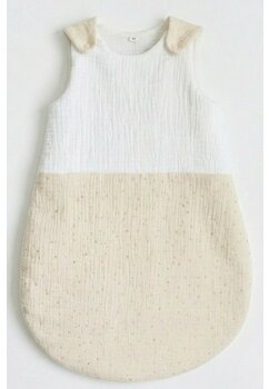 Sac de dormit din muselina, fara umplutura, bulinute metalice, ivory