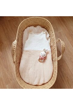 Sac de dormit din muselina, fara umplutura, bulinute metalice, ivory