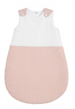 Sac de dormit din muselina, fara umplutura, bulinute metalice, roz