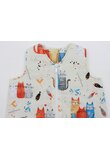 Sac de dormit, fara umplutura, Colorful cats, bumbac, multicolor
