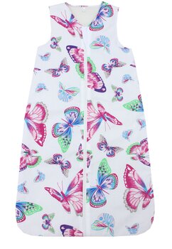 Sac de dormit, fara umplutura, doua straturi bumbac, Butterfly, multicolor