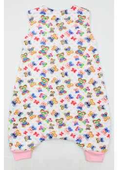 Sac de dormit, fara umplutura, minky fluturasi, cu picioare