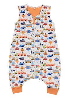 Sac de dormit, fara umplutura, minky trenulet si masinute, cu picioare