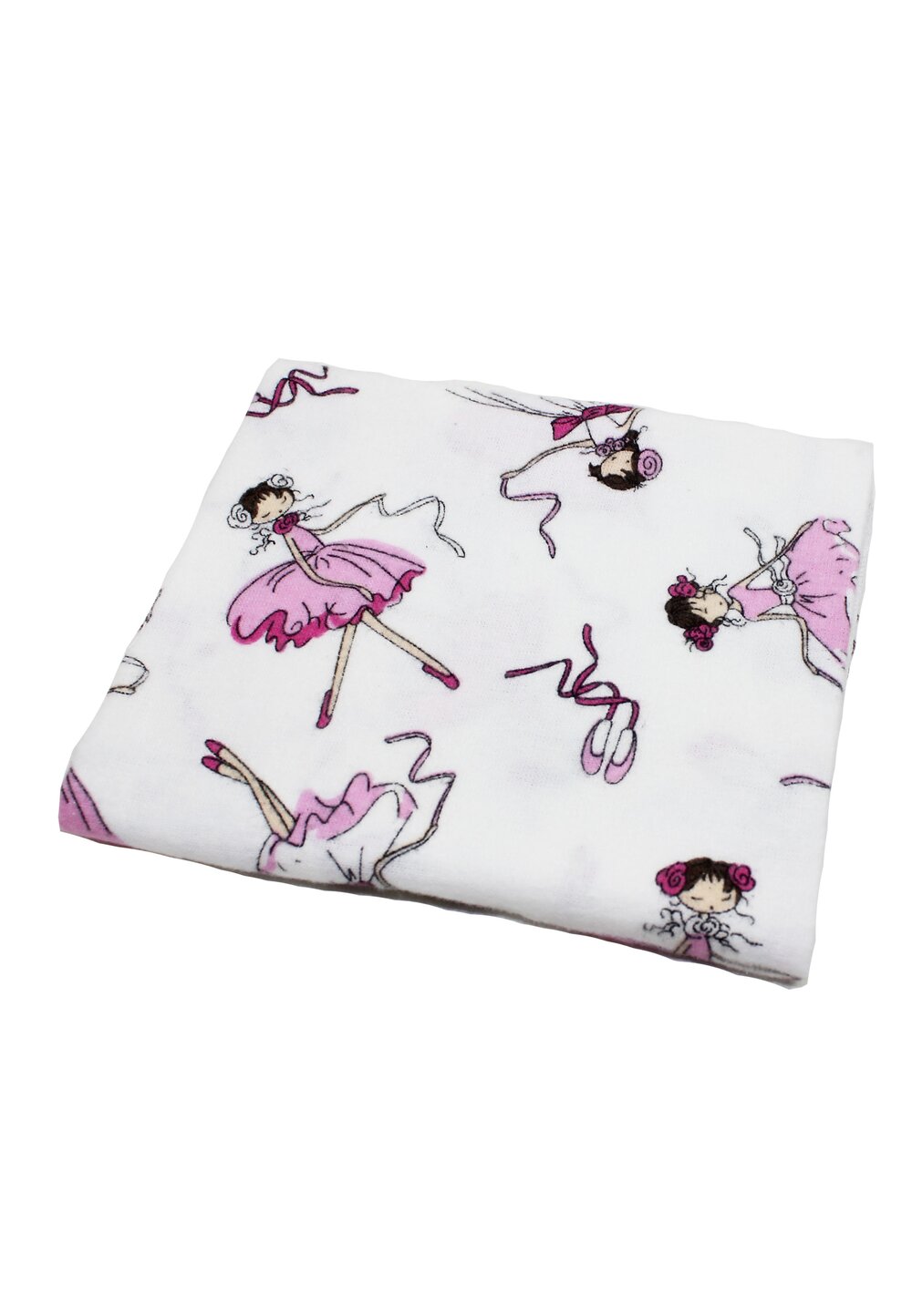 Scutec bumbac, Balerina roz cu alb, 80x70 cm