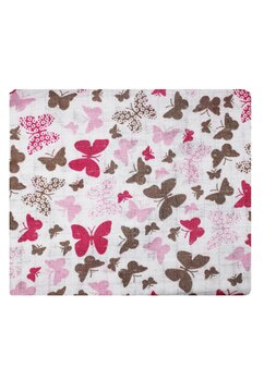 Scutec bumbac, Butterfly, roz, 80 x 70 cm