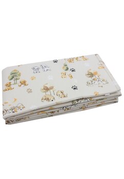 Set 2 aparatori, bumbac, catelusi, ivory, 120x60 cm