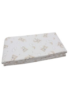 Set 2 aparatori, bumbac, Ursulet crem pe norisor, 120x60 cm, crem