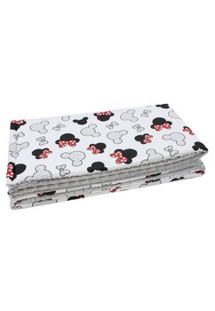 Set 2 aparatori, minky gri verso bumbac, fundite rosii, 120x60 cm, multicolor