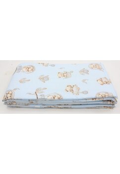 Set 2 aparatori, Prichindel, Ursulet in cosulet, bumbac, albastru, 120x60 cm