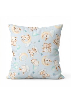 Set 2 piese, fata plapuma si fata perna, caprioara Bambi si prietenii, bumbac, albastru, 100x135 cm