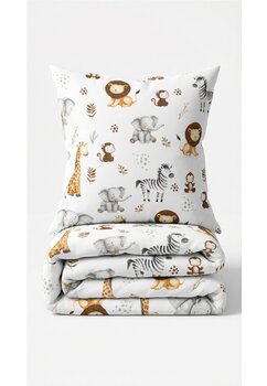 Set 2 piese, fata plapuma si fata perna, girafa, bumbac, 100x135 cm