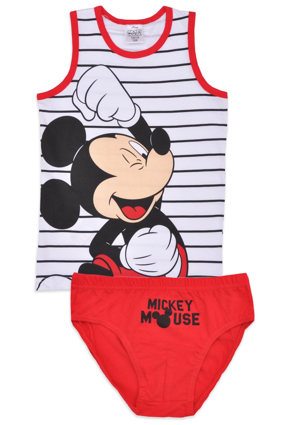Set 2 piese, Mickey, alb cu rosu