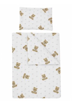 Set 2 piese, plapumioara si perna, muselina, bumbac organic, Little bear, 120x60cm