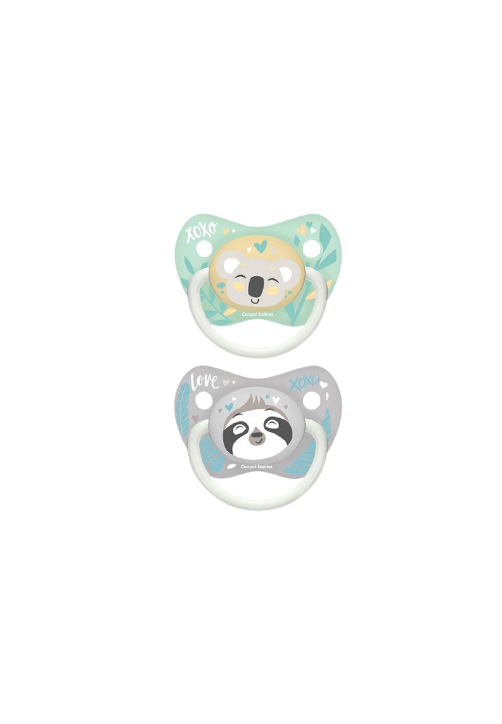 Set 2 suzete Canpol, Love XoXo, verde, +18 luni