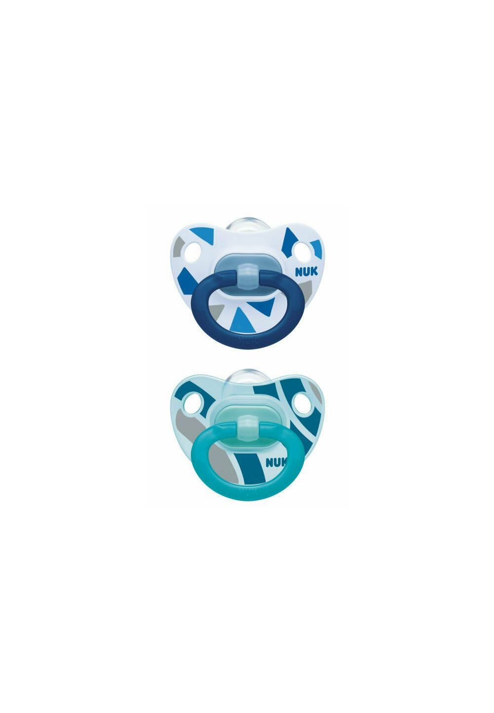 Set 2 suzete Nuk, Happy days, cu tetina din silicon, 18-36 luni, albastru