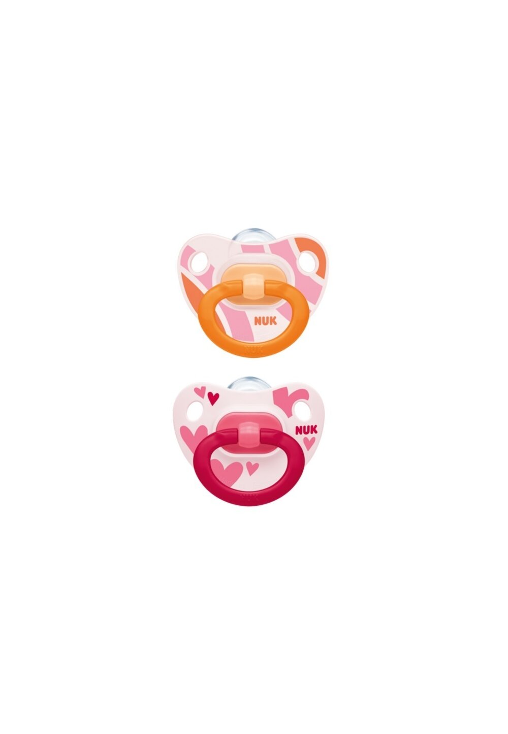Set 2 suzete Nuk, Happy days, cu tetina din silicon, 18-36 luni, roz