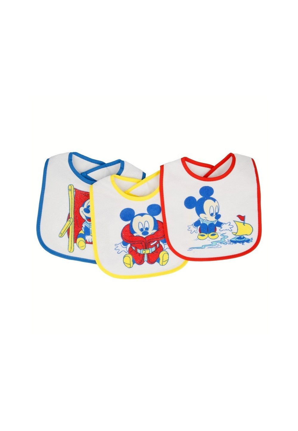 Set 3 bavete, bebe Mickey Mouse, 0-6 luni