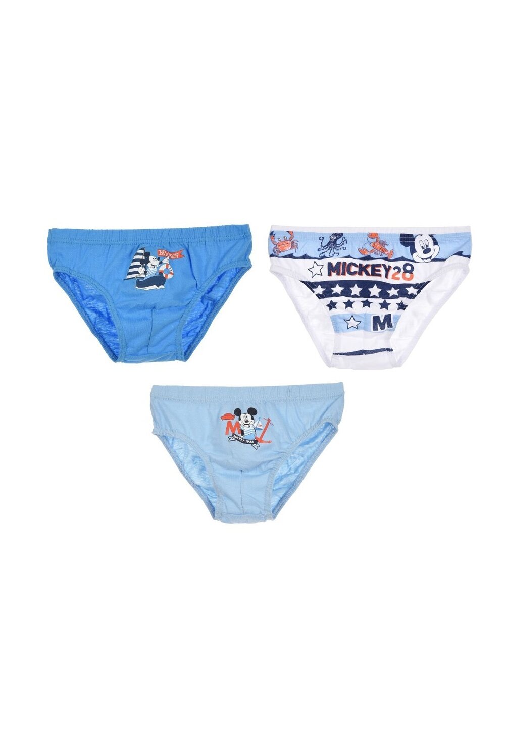 Set 3 perechi de chiloti, Mickey Mouse 1928, albastru