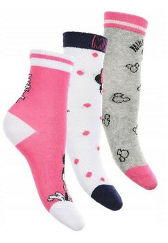 Set 3 perechi sosete, 70%bumbac, Adorabila Minnie, multicolor