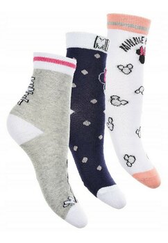 Set 3 perechi sosete, Adorabila Minnie cu buline, 70%bumbac, multicolor