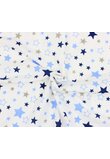 Set 3 scutece, bumbac, Ursulet pe norisor albastru cu stele, 80x70cm, multicolor