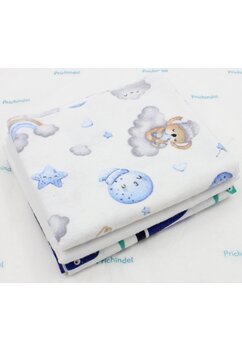 Set 3 scutece, flanel bumbac, Dino si Ursulet Koala, 80x70cm, multicolor