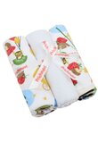 Set 3 scutece, flanel bumbac, Welcome in the parc, multicolor, 80x70cm