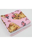 Set 3 scutece, Little tiger pink, muselina roz si finet, bumbac, 75x70cm