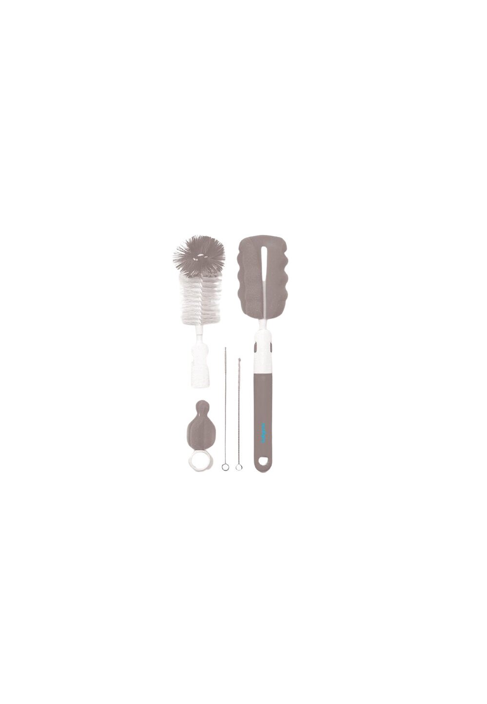 Set 5 perii pentru biberon si tetine, Baby Ono, gri