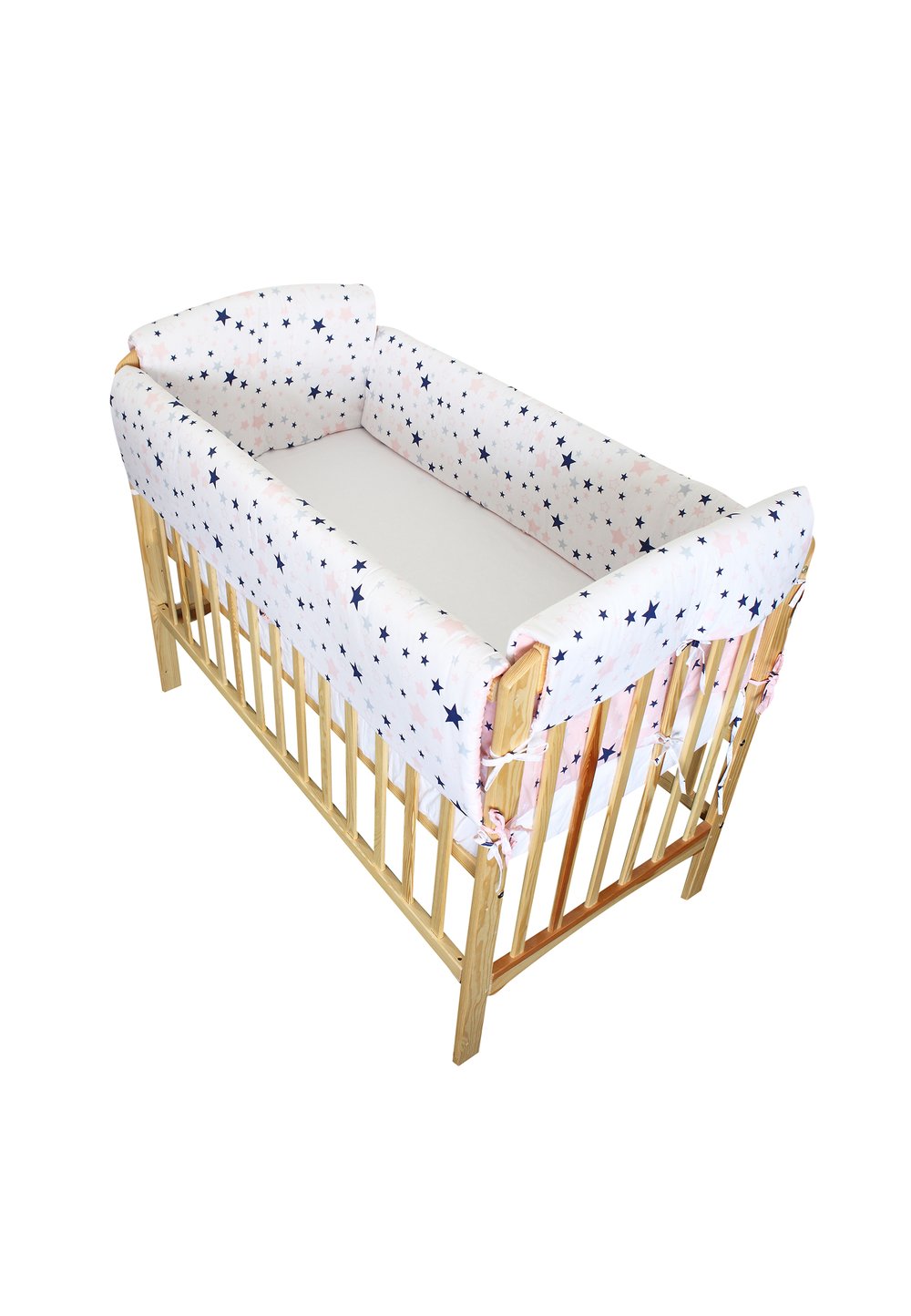 Set aparatoare patut, Maxi, 2 fete, stelutele roz, 120 x 60 cm