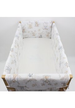 Set aparatori patut, Maxi, bumbac, Animalute pe leagan, crem, 120x60 cm
