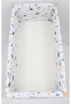 Set aparatori patut, Maxi, bumbac, Little animals, 120x60 cm, alb