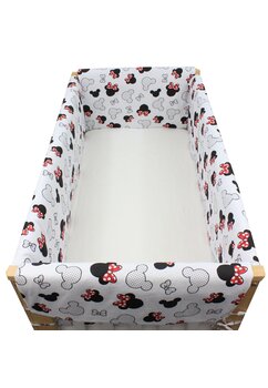 Set aparatori patut, Maxi, fundite rosii, bumbac, 120x60 cm, alb