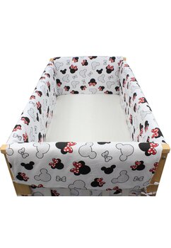 Set aparatori patut, Maxi, fundite rosii, bumbac, 120x60 cm, alb