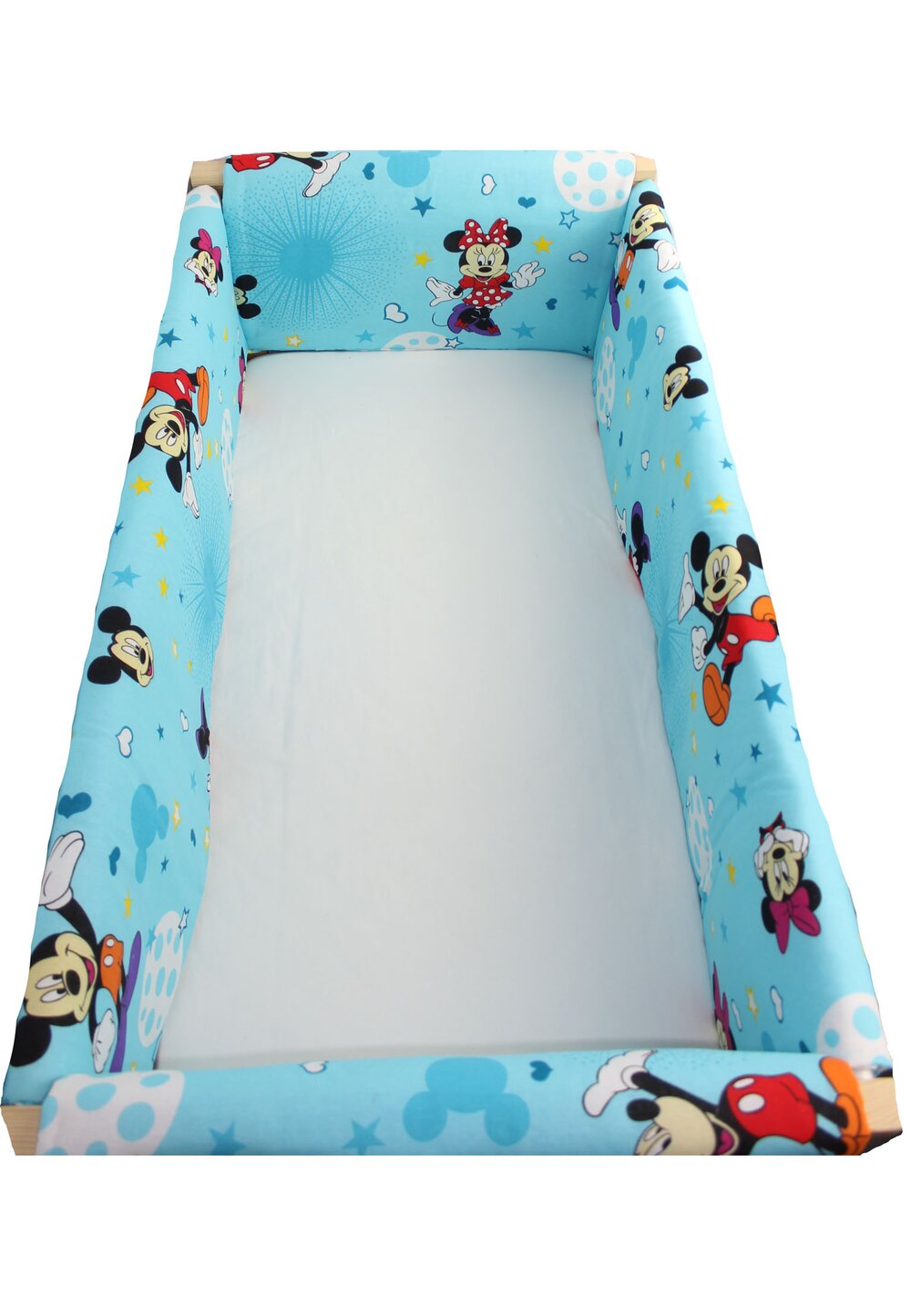 Set aparatori patut, Maxi, Minnie si Mickey, albastru cu stelute, 120x60cm