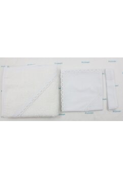 Set botez, panza mir, fasa si prosop, Irina, bumbac, alb