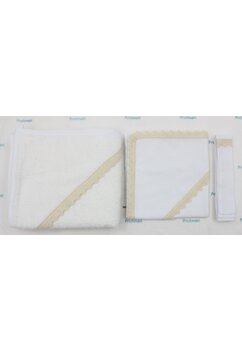 Set botez, panza mir, fasa si prosop, Olivia, bumbac, alb