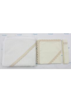 Set botez, panza mir, fasa si prosop, Olivia, bumbac, crem