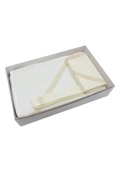 Set botez, panza mir, fasa si prosop, Olivia, bumbac, crem