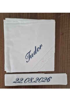 Set botez, panza mir si fasa, bumbac, alb, 80 x 75 cm