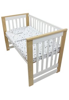 Set lenjerie, Prichindel, flanel, 3 piese, stelute gri, 120x60 cm