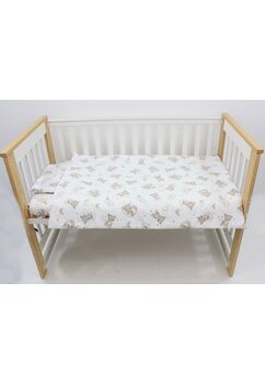 Set lenjerie, Prichindel, Urs pe nor, flanel, 3 piese, crem, 120x60 cm