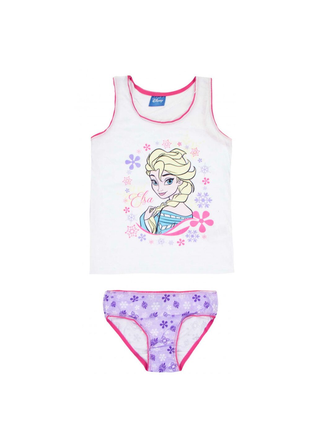 Set maieu+chilot, Elsa, alb cu mov