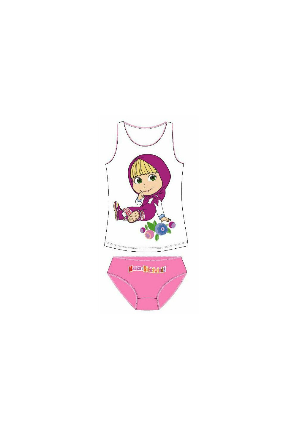 Set maieu+chilot, Masha si ursul, roz