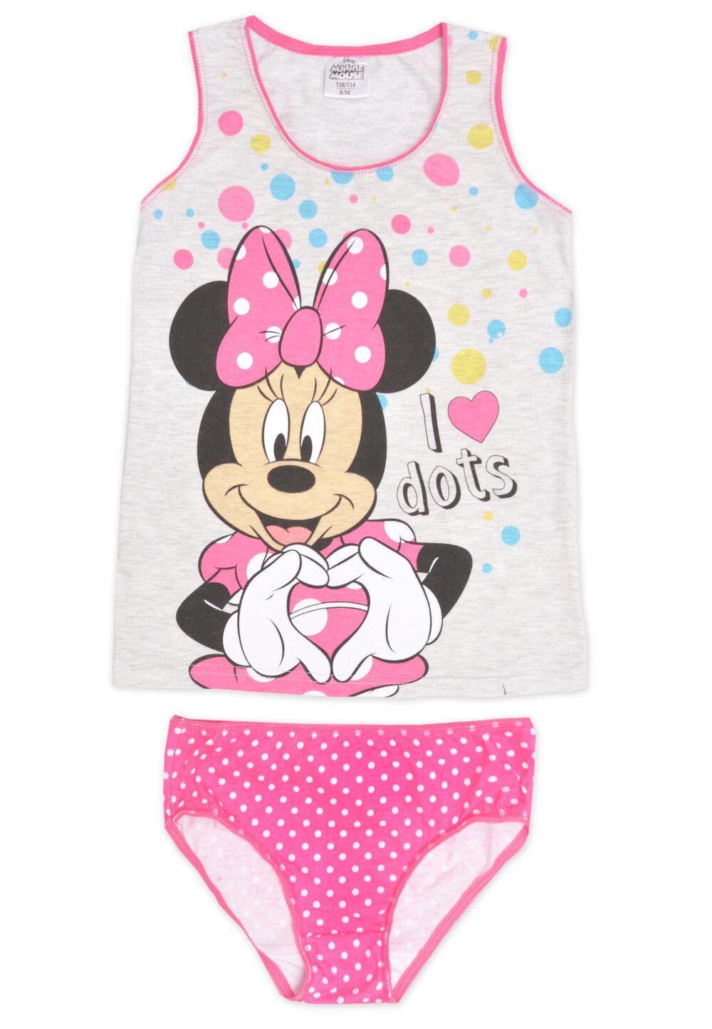 Set maieu+chilot, Minnie Mouse.roz cu buline