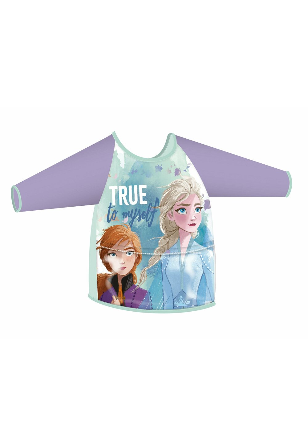 Sort protectie pictura, cu maneca, One size, Frozen, mov, 51x38cm