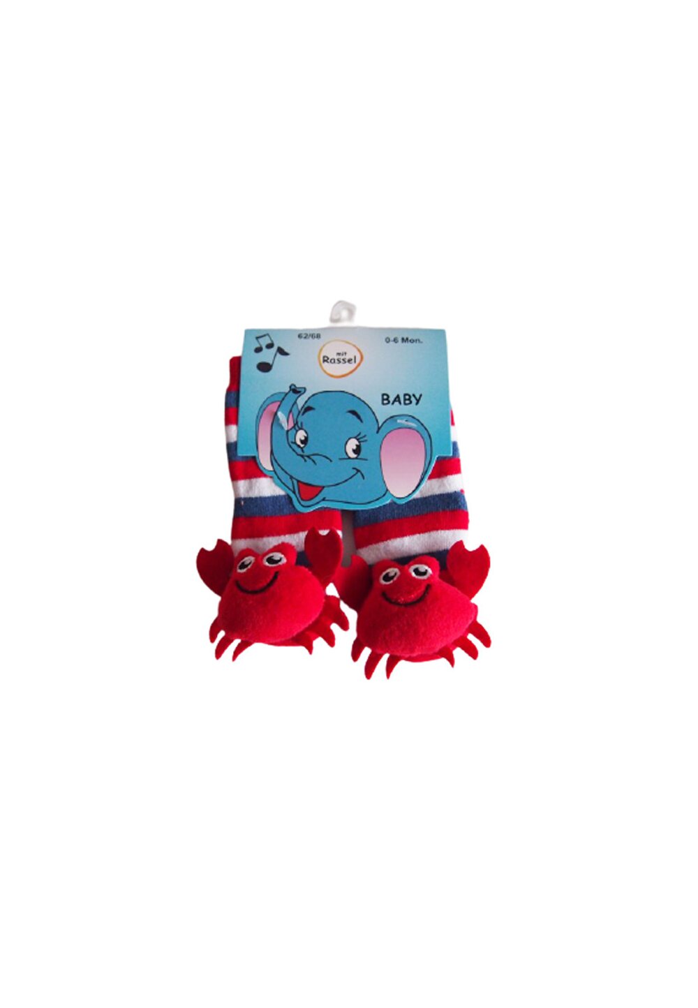 Sosete antiderapante, Rassel, rosu cu crab