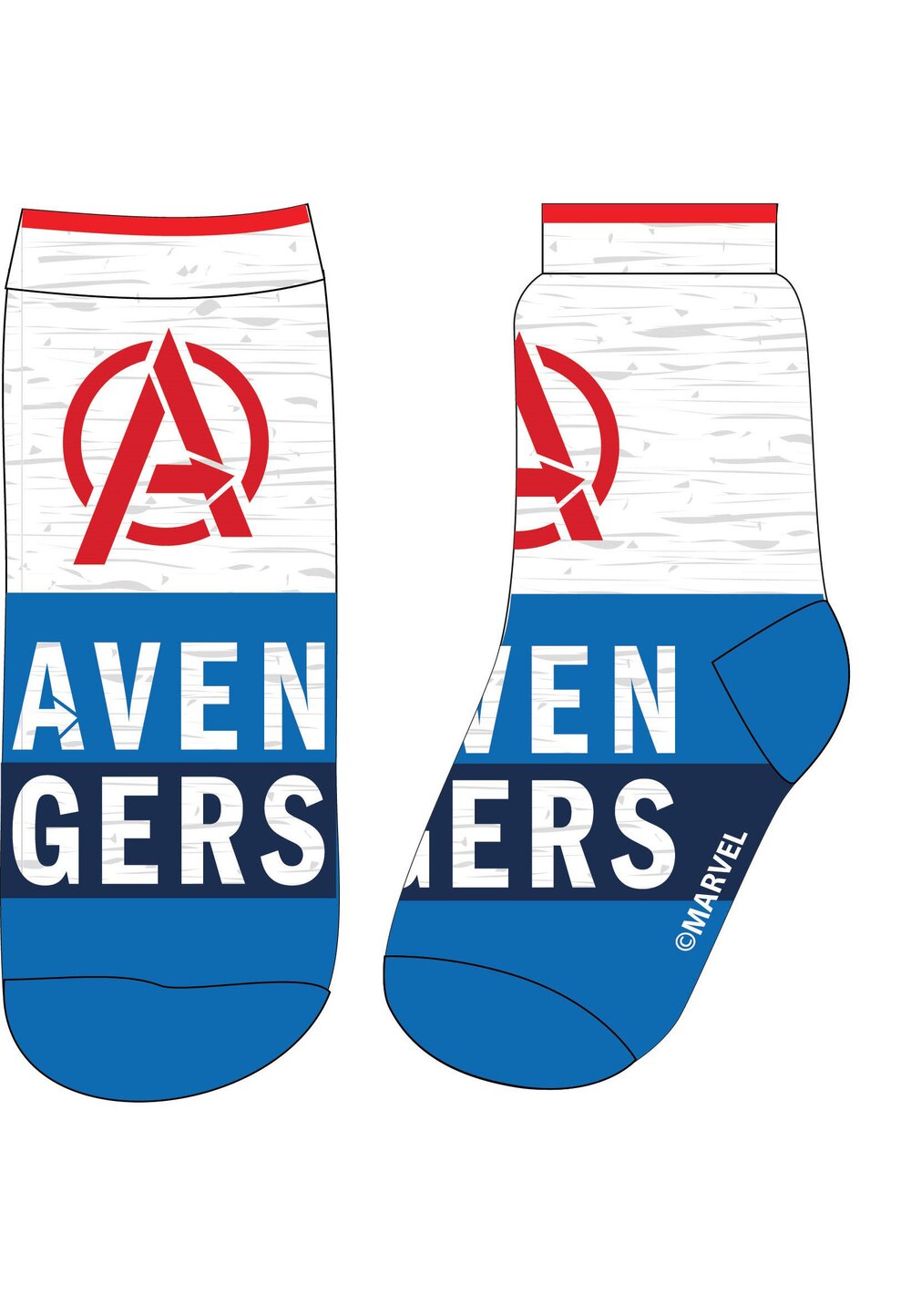 Sosete baieti, 75%bumbac, Avengers, gri