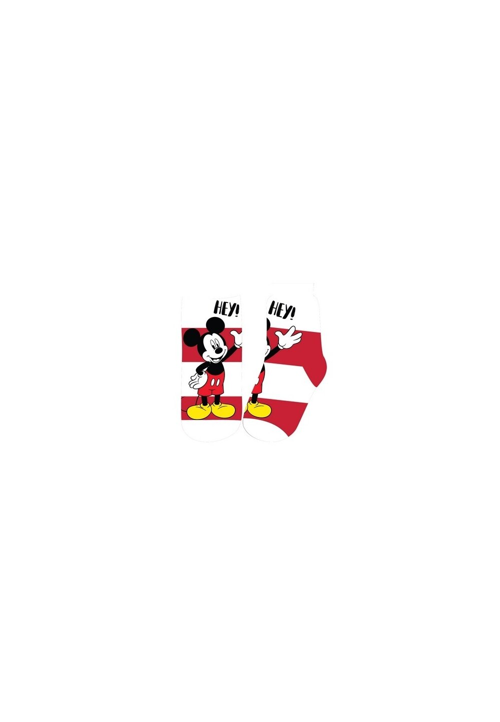 Sosete Mickey, Hey albe cu dungi rosii